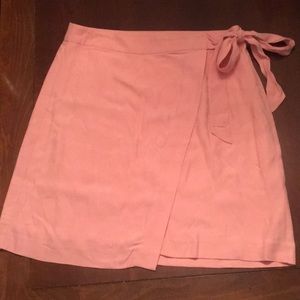 NWT Loft Pink Wrap Skirt with Bow